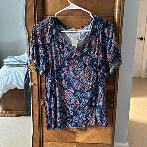 NWT blue paisley Loft tee
